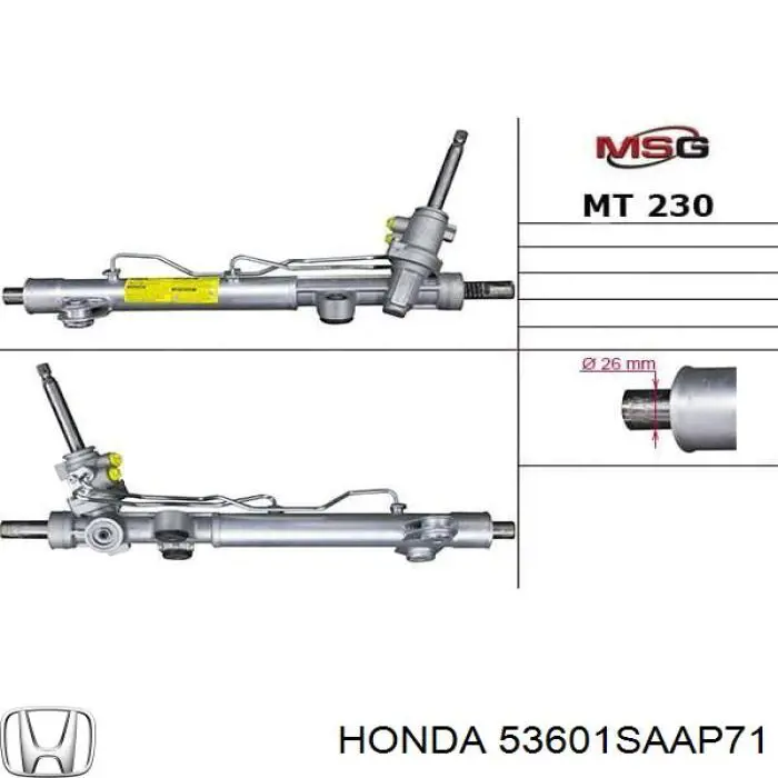 Cremalheira da direção 53601SAAP71 Honda