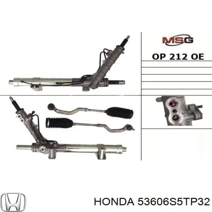 53606S5TG32 Honda Cremalheira da direção