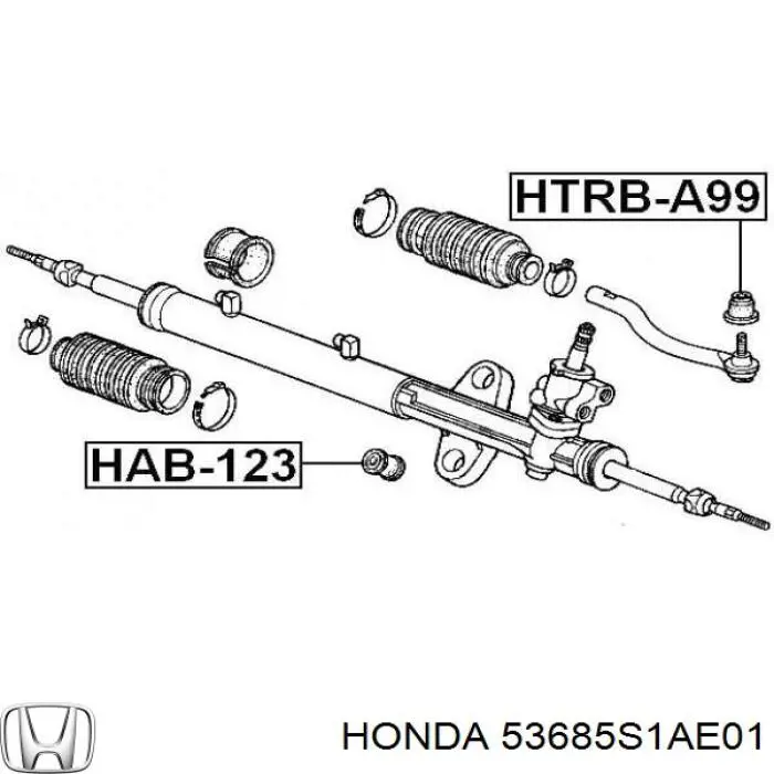 Compre 53685S1AE01 Honda Bucha de fixação da cremalheira da direção