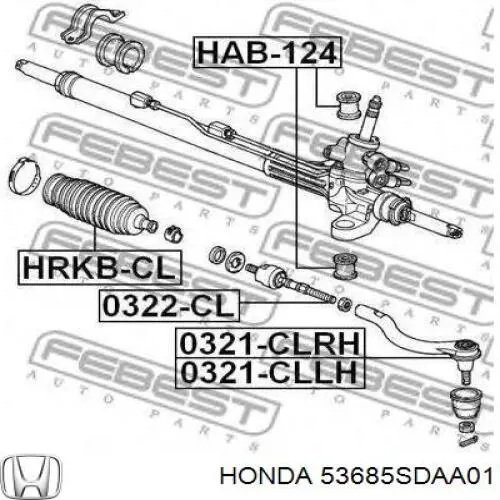 Compre 53685SDAA01 Honda Bloco silencioso de fixação da cremalheira da direção