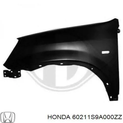 60211S9A000ZZ Honda Pára-lama dianteiro direito