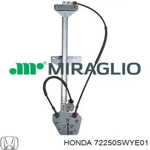 72250SWYE01 Honda Mecanismo de acionamento de vidro da porta dianteira esquerda