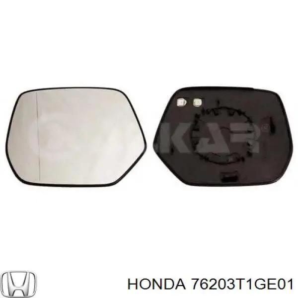 Elemento espelhado do espelho de retrovisão esquerdo 76203T1GE01 Honda