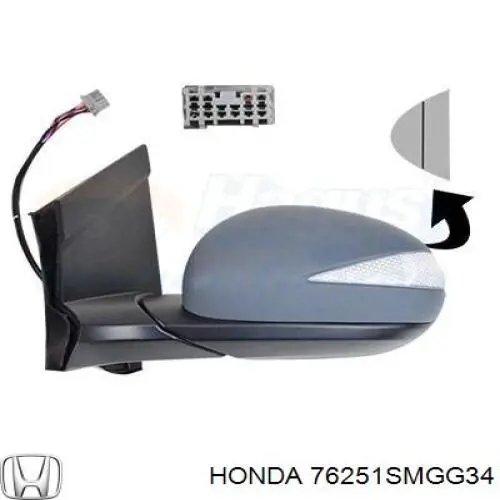 Compre 76251SMGG34 Honda Espelho de retrovisão esquerdo