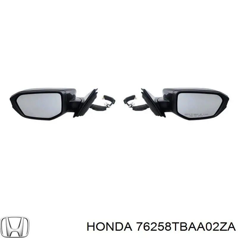 76258TBAA02ZA Honda Espelho de retrovisão esquerdo
