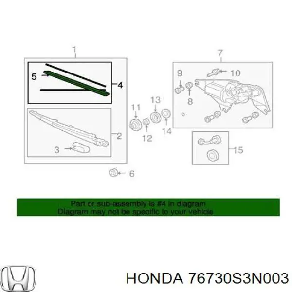 Limpa-pára-brisas de vidro traseiro Honda 76730S3N003 preço, a partir de 49,91 USD