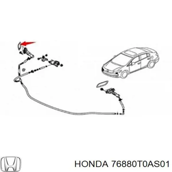Injetor de fluido para lavador da luz dianteira direita Honda 76880T0AS01
