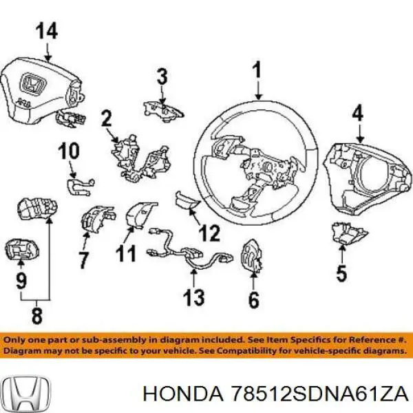  Honda 78512SDNA61ZA preço, a partir de  