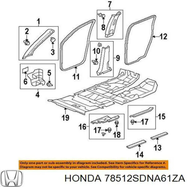 Compre 78512SDNA61ZA Honda 