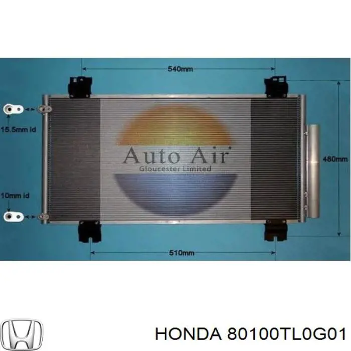Radiador de aparelho de ar condicionado Honda 80100TL0G01 preço, a partir de 114,34 USD
