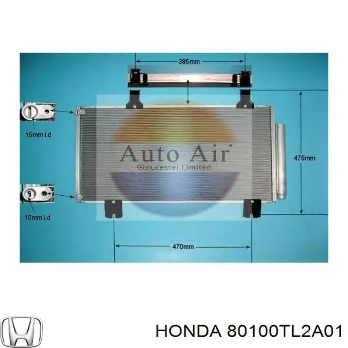 Radiador de aparelho de ar condicionado Honda 80100TL2A01 preço, a partir de 117,55 USD