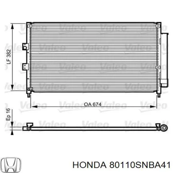 80110SNBA41 Honda Radiador de aparelho de ar condicionado