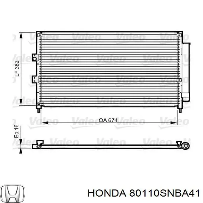Radiador de aparelho de ar condicionado Honda 80110SNBA41 preço, a partir de 103,56 USD
