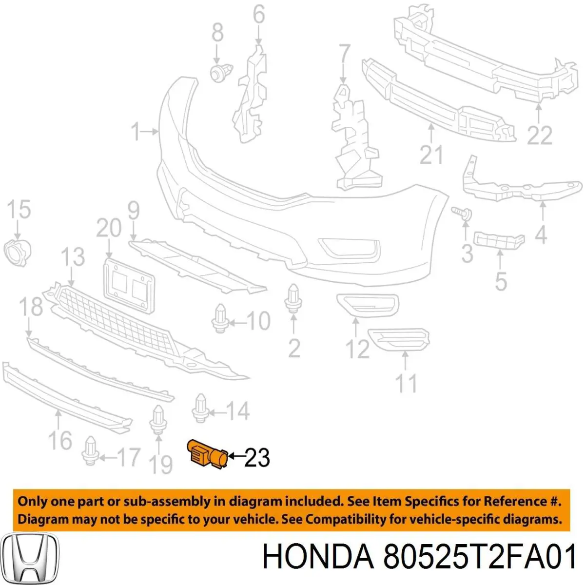 80525T2FA01 Honda Sensor de temperatura do meio ambiente