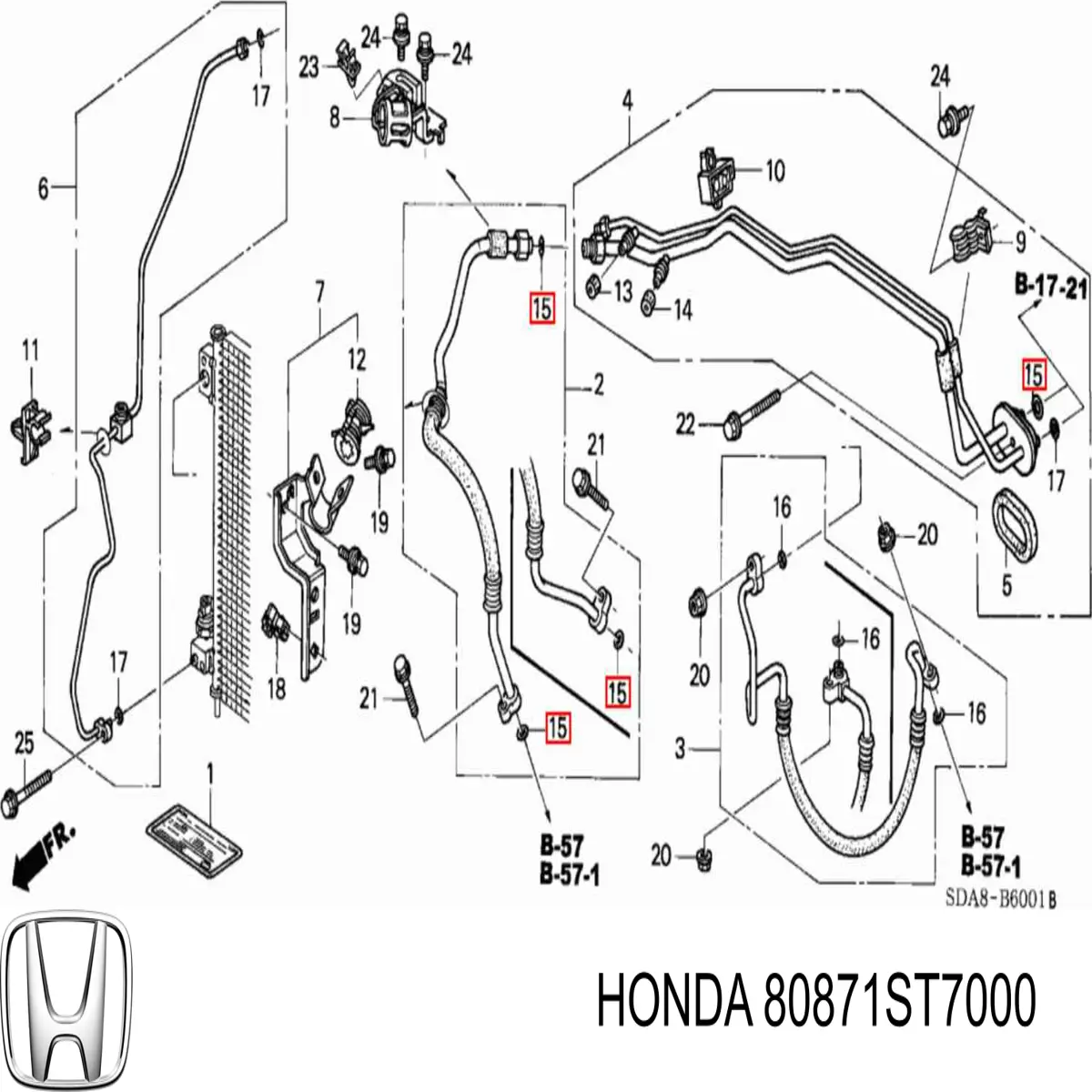 Vedante do flange (da união em T) do sistema de esfriamento Honda 80871ST7000 preço, a partir de 5,43 USD