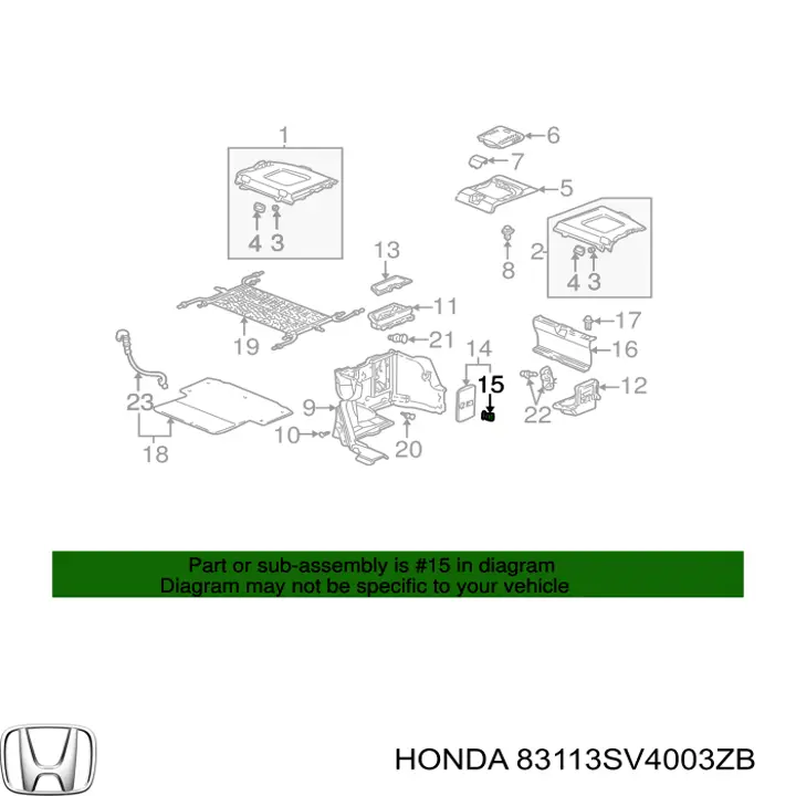  Honda 83113SV4003ZB preço, a partir de 21,86 USD