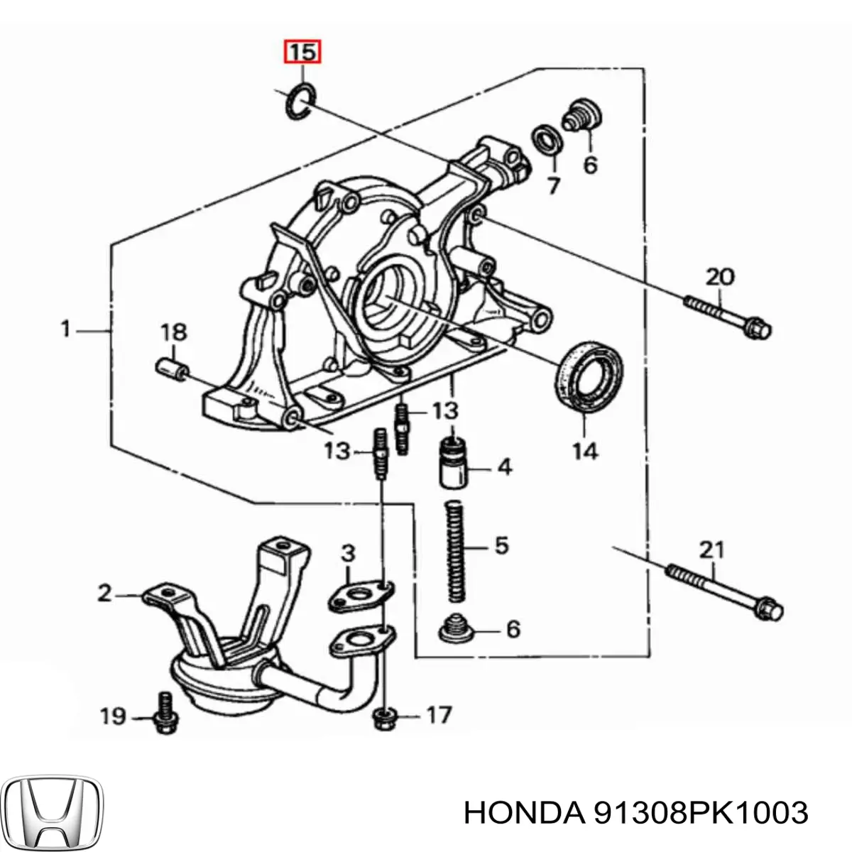 Compre 91308PK1003 Honda Vedação de bomba de óleo de motor