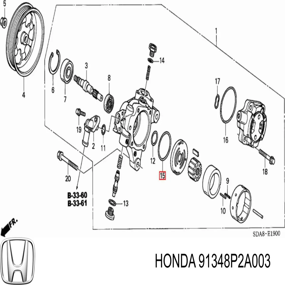 Vedação de bomba da Direção hidrâulica assistida do volante Honda 91348P2A003 preço, a partir de 4,95 USD