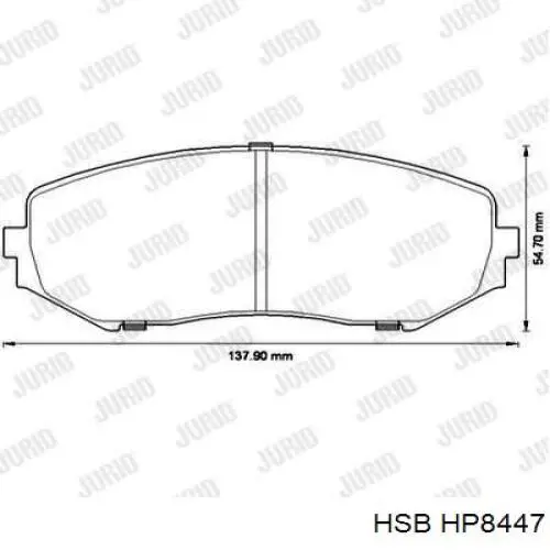 HP8447 HSB Sapatas do freio dianteiras de disco