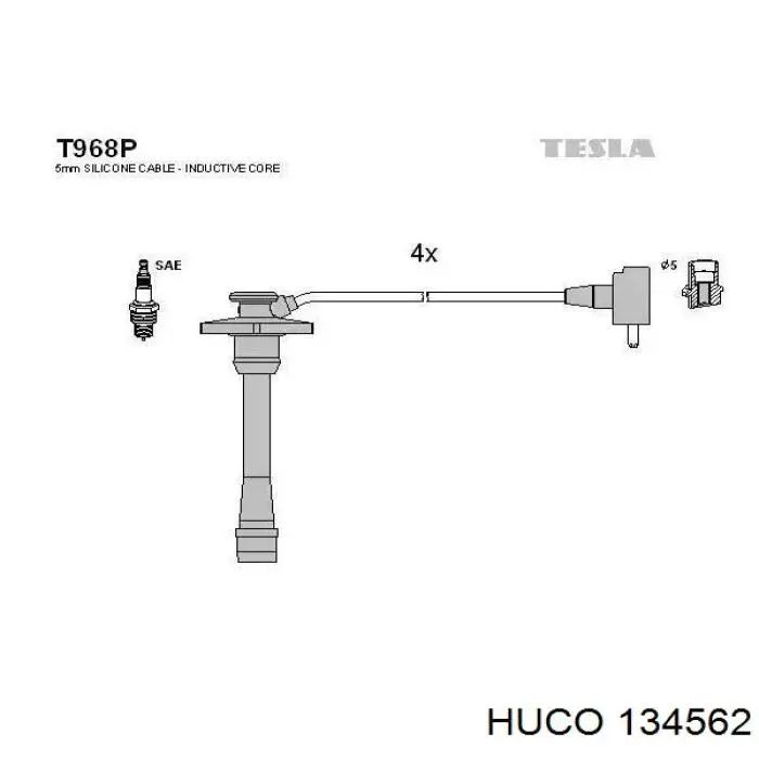 Compre 134562 Huco Fios de alta voltagem, kit
