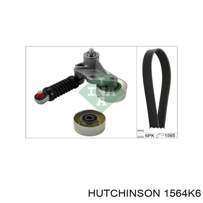 Correia dos conjuntos de transmissão 1564K6 Hutchinson