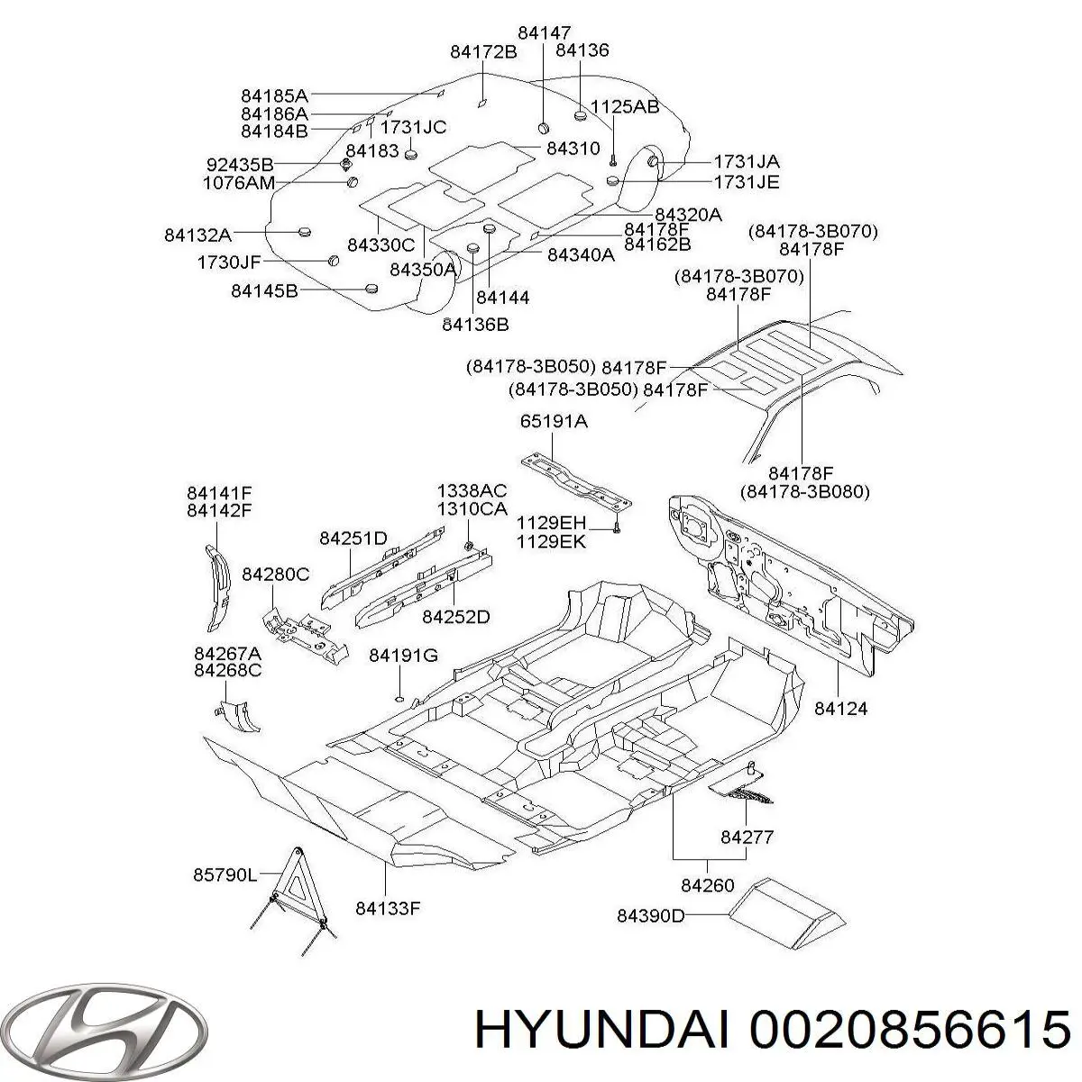 Tampão de fundo de carroçaria para Hyundai Sonata IV EU4