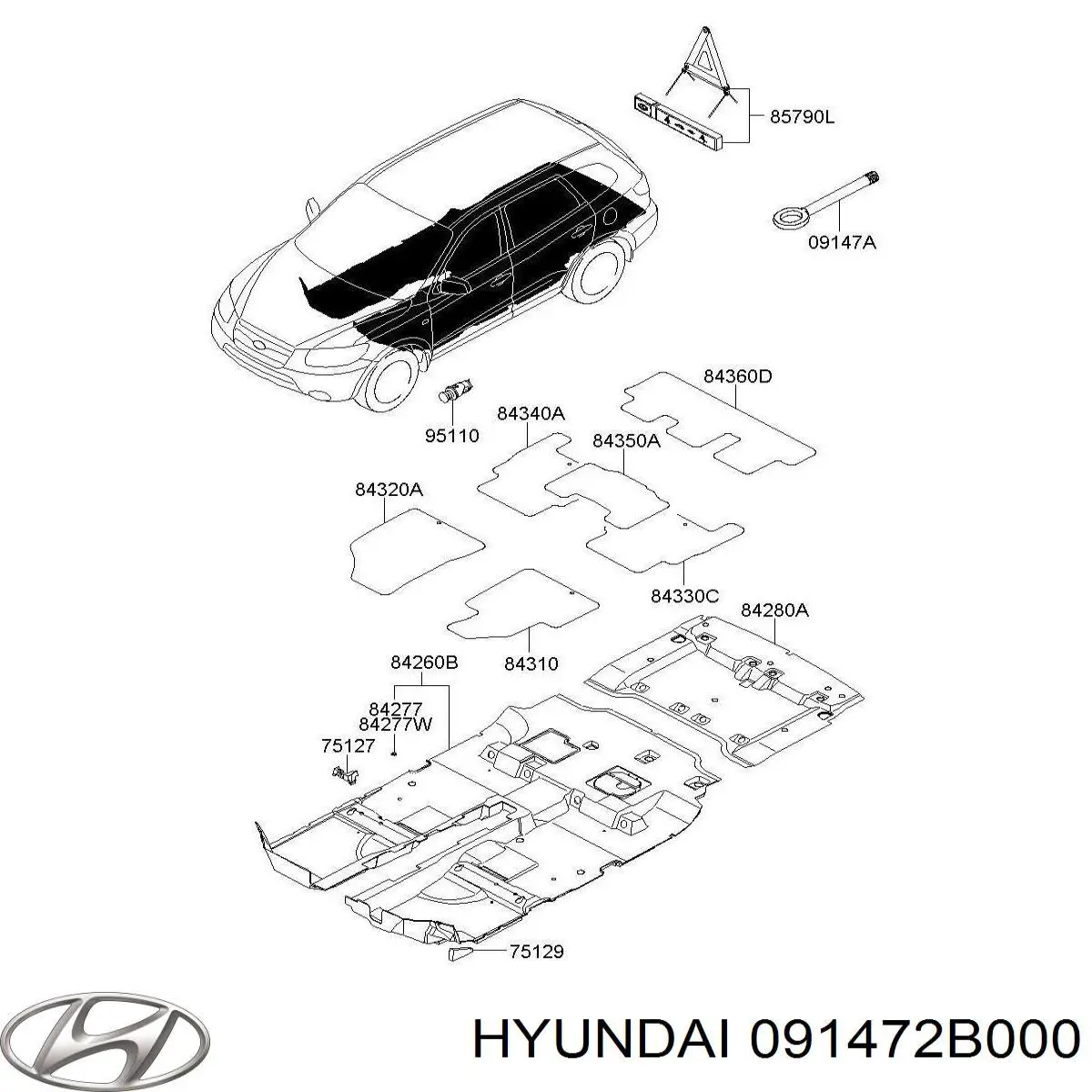 091472B000 Hyundai/Kia Gancho de reboque