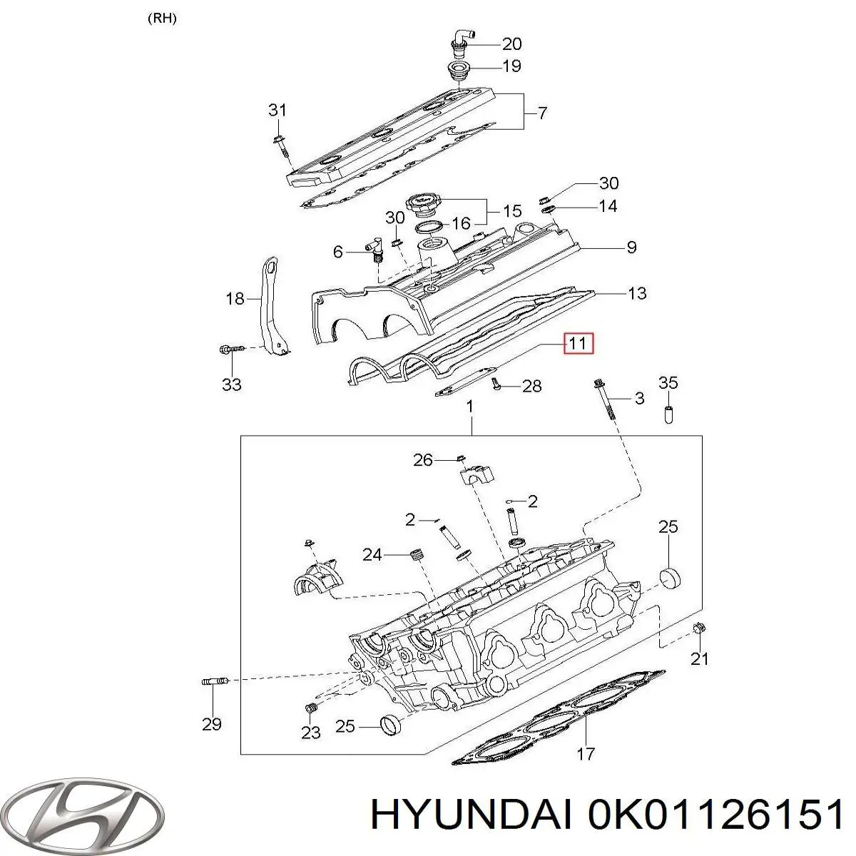 Rolamento de cubo traseiro Hyundai/Kia 0K01126151
