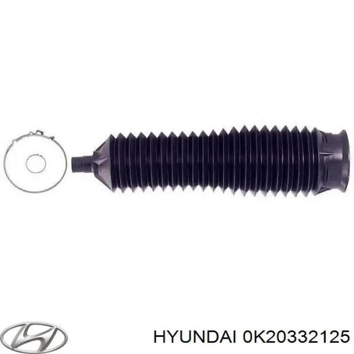 0K20332125 Hyundai/Kia Bota de proteção do mecanismo de direção (de cremalheira)