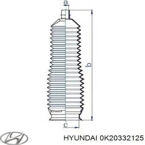 Compre 0K20332125 Hyundai/Kia Bota de proteção do mecanismo de direção (de cremalheira)
