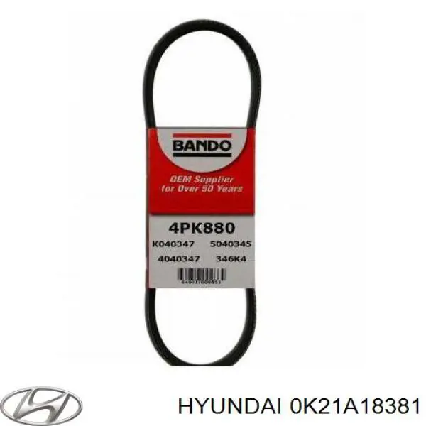 0K21A18381 Hyundai/Kia Correia dos conjuntos de transmissão