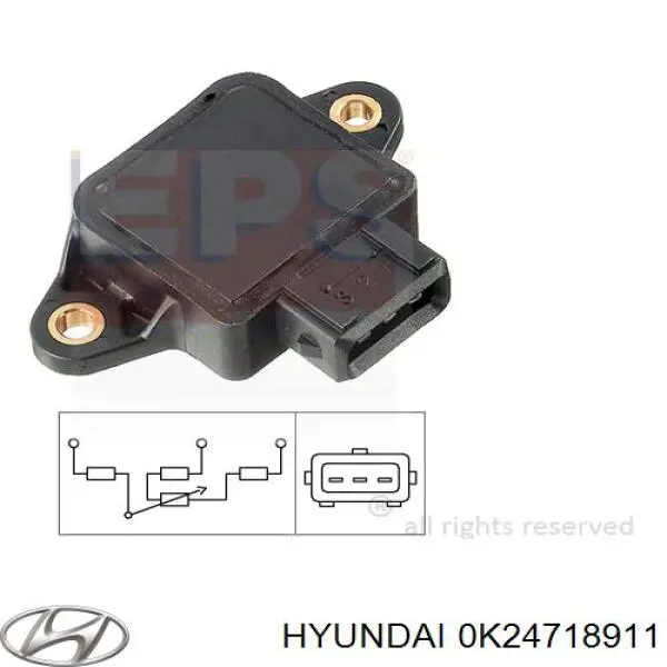 Sensor de posição da válvula de borboleta (potenciômetro) Hyundai/Kia 0K24718911 preço, a partir de 44,06 USD
