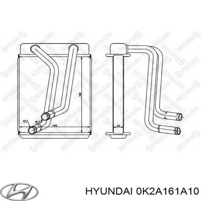Compre 0K2A161A10A Hyundai/Kia Radiador de forno (de aquecedor)