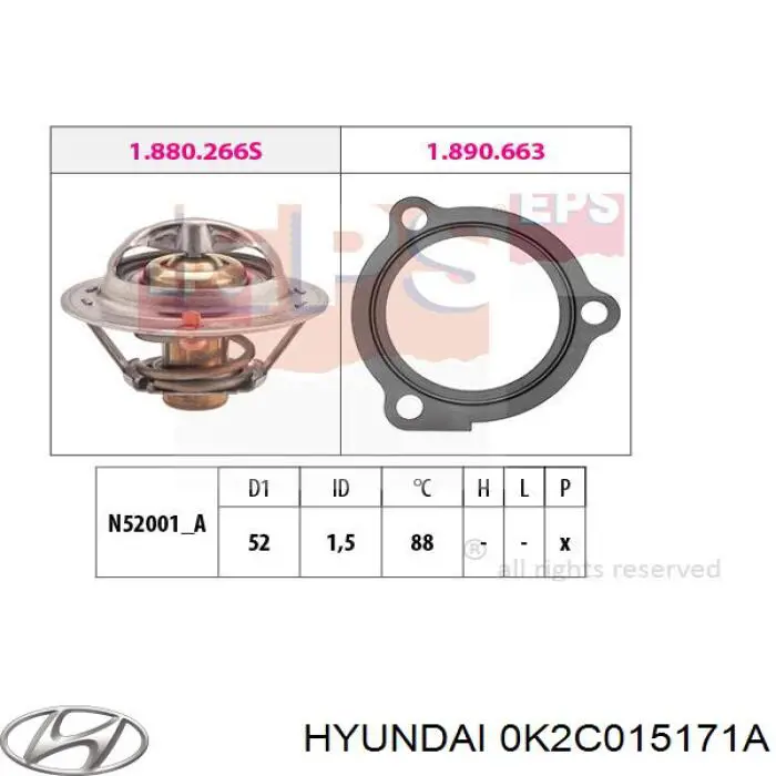 Termostato Hyundai/Kia 0K2C015171A preço, a partir de 15,08 USD