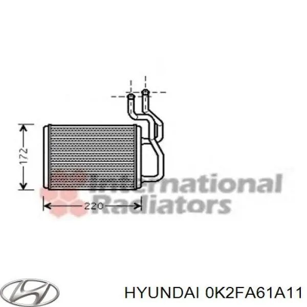 Radiador de forno (de aquecedor) Hyundai/Kia 0K2FA61A11 preço, a partir de 97,51 USD