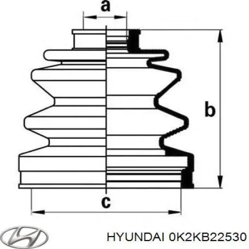 Bota de proteção externa de junta homocinética do semieixo dianteiro Hyundai/Kia 0K2KB22530 preço, a partir de 19,19 USD