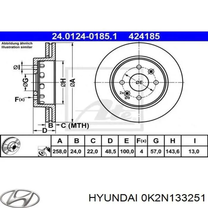 Compre 0K2N133251 Hyundai/Kia Disco do freio dianteiro