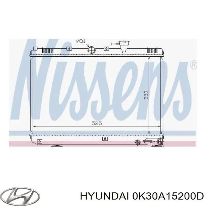 Compre 0K30A15200D Hyundai/Kia Radiador de esfriamento de motor