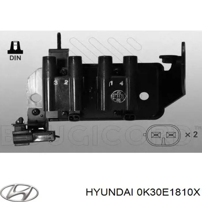 Bobina de ignição Hyundai/Kia 0K30E1810X preço, a partir de 57,08 USD