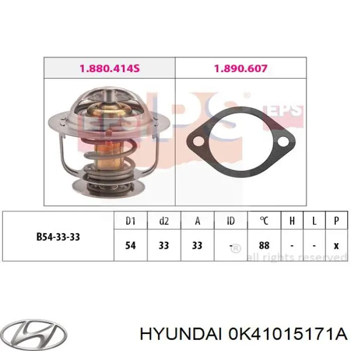 Termostato Hyundai/Kia 0K41015171A preço, a partir de 15,39 USD