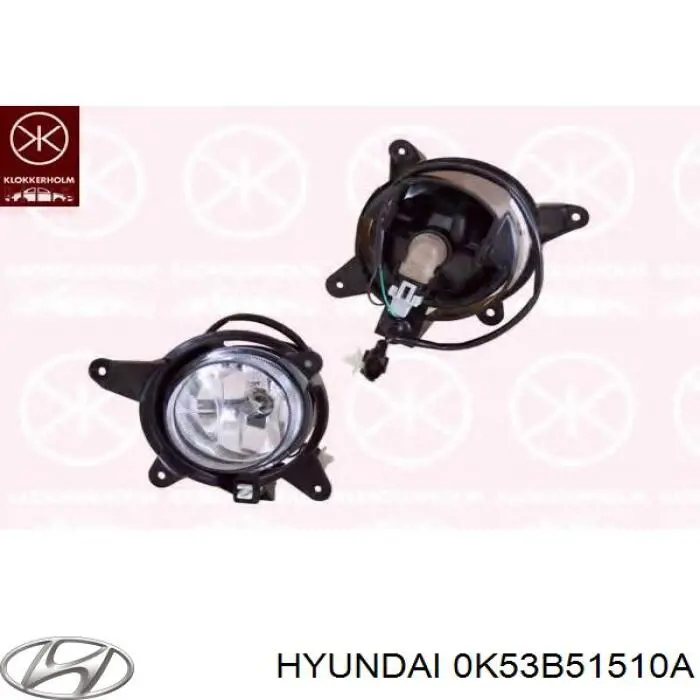 0K53B51510A Hyundai/Kia Luzes de nevoeiro direitas