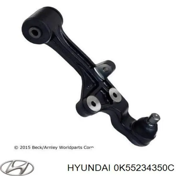 0K55234350C Hyundai/Kia Braço oscilante inferior esquerdo de suspensão dianteira