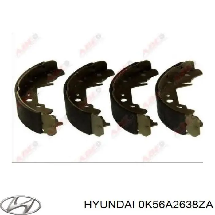 Compre 0K56A2638ZA Hyundai/Kia Sapatas do freio traseiras de tambor
