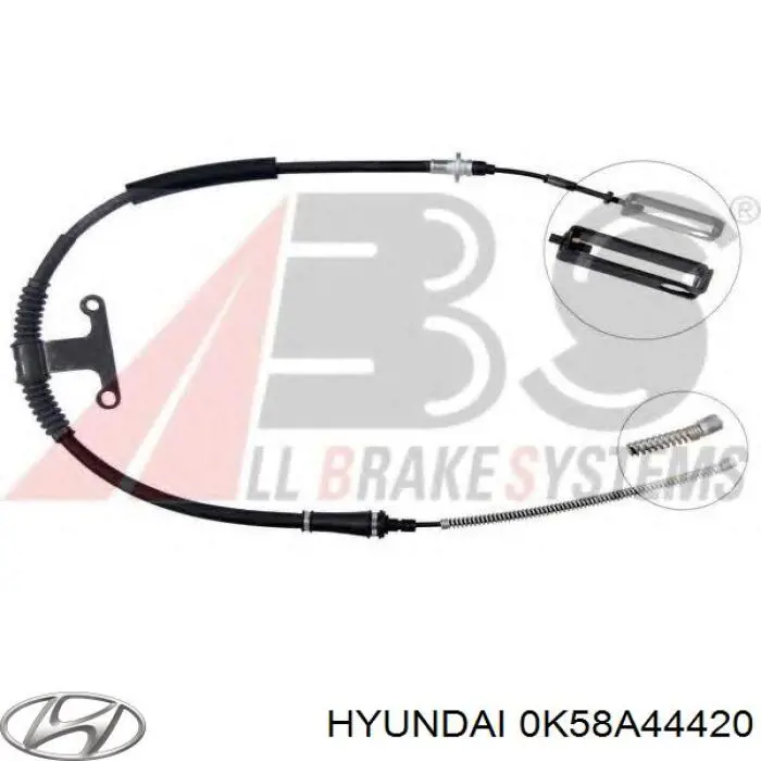 Compre 0K58A44420 Hyundai/Kia Cabo do freio de estacionamento traseiro esquerdo
