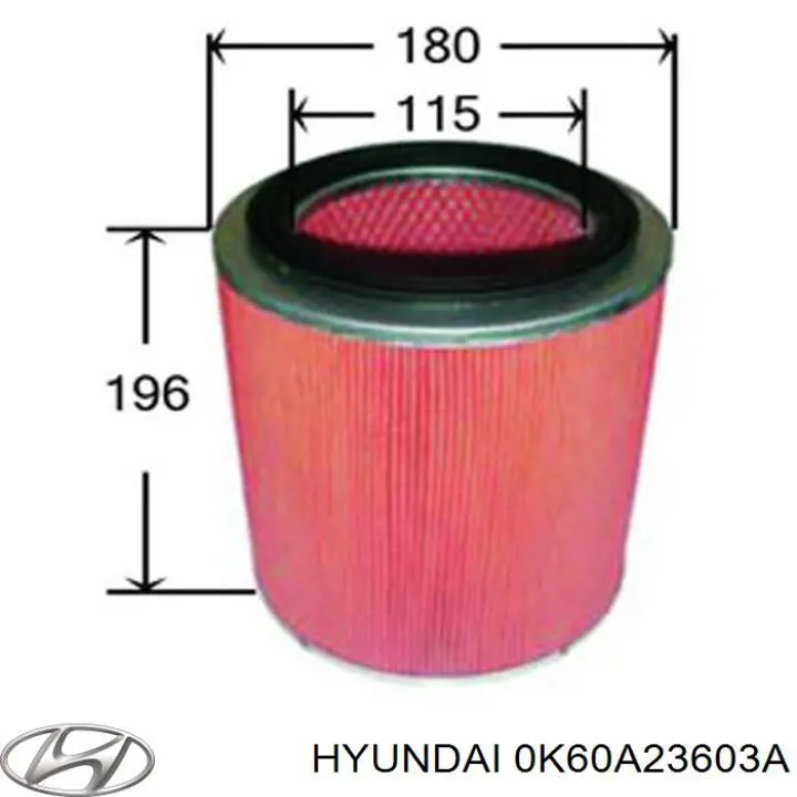 Filtro de ar 0K60A23603A Hyundai/Kia
