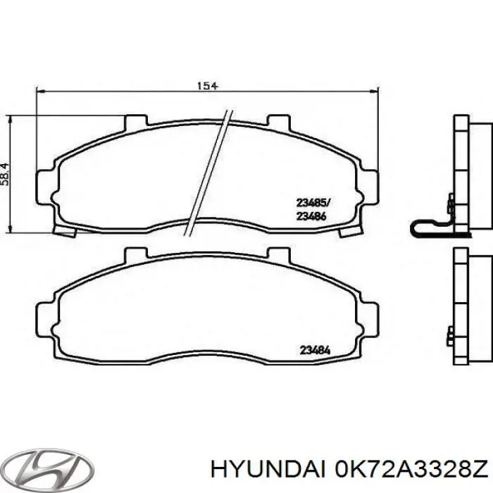 Compre 0K72A3328Z Hyundai/Kia Sapatas do freio dianteiras de disco