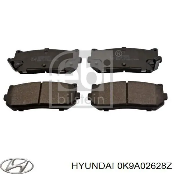 0K9A02628Z Hyundai/Kia Sapatas do freio traseiras de disco