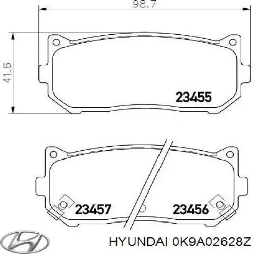 Sapatas do freio traseiras de disco Hyundai/Kia 0K9A02628Z preço, a partir de 20,93 USD