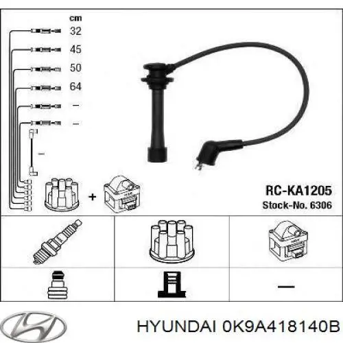 Compre 0K9A418140B Hyundai/Kia Fios de alta voltagem, kit