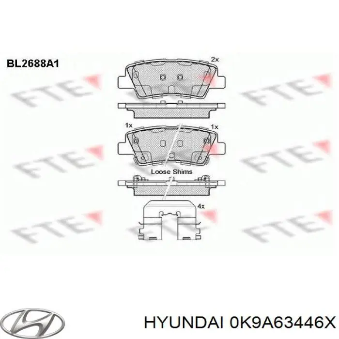 Compre 0K9A63446X Hyundai/Kia Bloco silencioso dianteiro do braço oscilante inferior